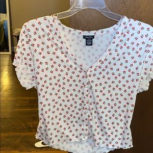 White blouse with cherries